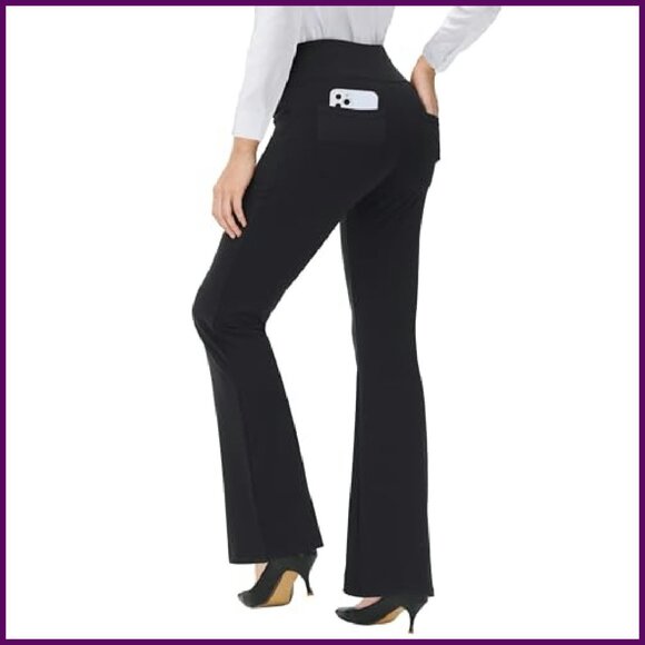 High Waist Bootcut Yoga Pants Flare Leggings Workout Dress Pants - Picture 4 of 7